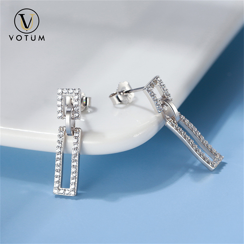 Votum s925 Sterling Silver Moissanite Diamond Eardrop 