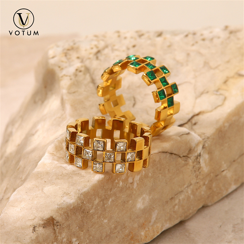 S925 Gold Plated Crystal Ring