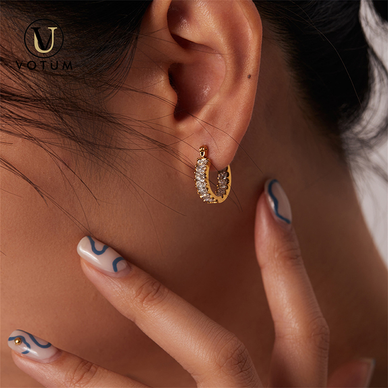 S925 Gold Plated Crystal Earring