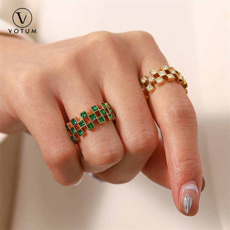 Votum Csutom S925 Gold Plated Crystal Ring